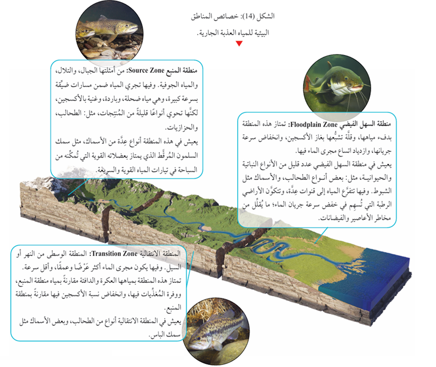خصائص المناطق البيئية للمياه العذبة الجارية